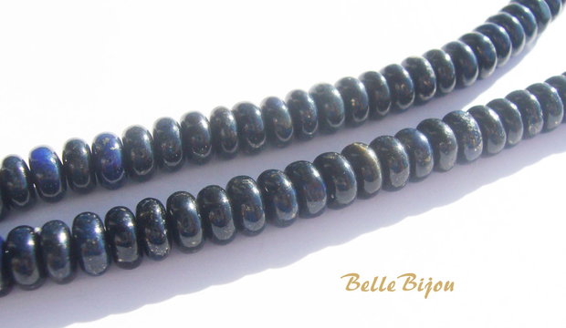 Lapis lazuli grad A rondele de aprox 6x3 mm