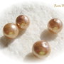 (2 bucati) Perle tip Mallorca semigăurite caramel aprox 10 mm