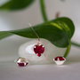 Drop argintat, Swarovski crystal, Siam, 6x6mm (1)
