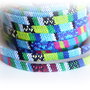 Snur plat ,bumbac model tribal 5x2mm  (50cm) (NGIR 013)