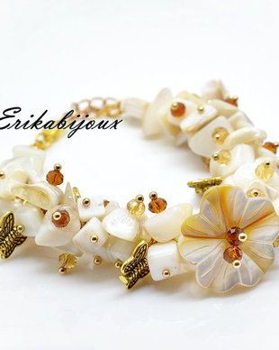 Bratara floare sidef