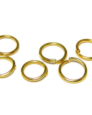 Zale metalice simple, aurii, 5x1 mm