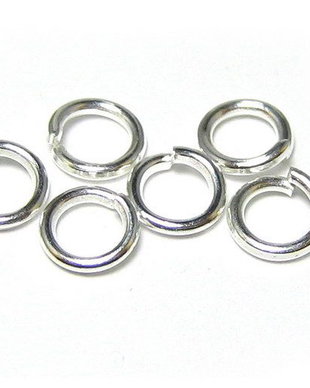 Zale metalice simple, argintii, 4x0.7 mm