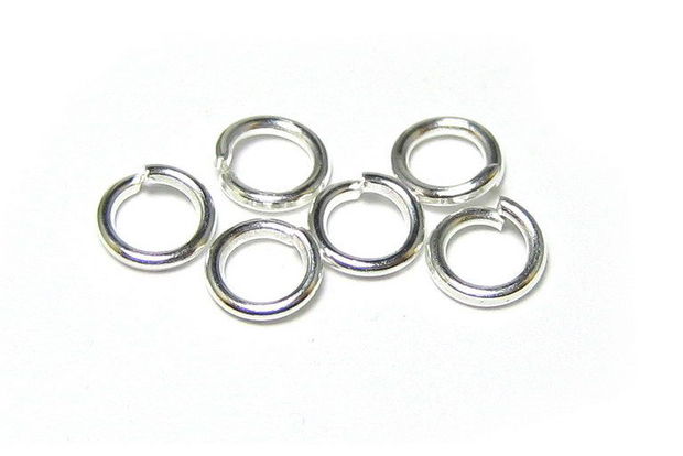 Zale metalice simple, argintii, 4x1 mm