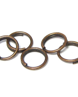 Zale metalice semiduble, cupru, 6x1.5mm
