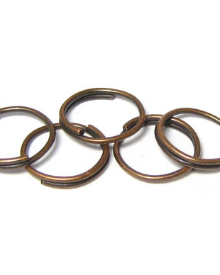 Zale metalice semiduble, cupru, 10x1.5 mm