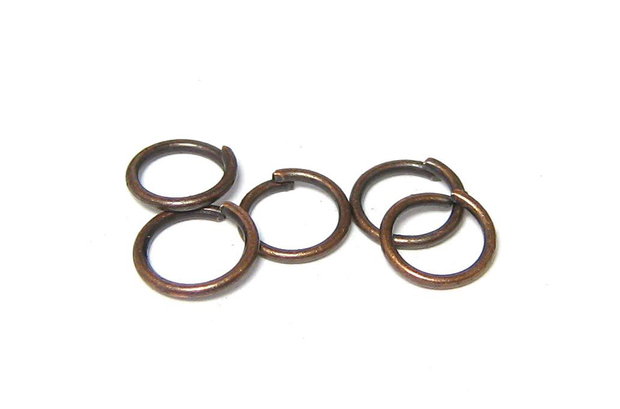 Zale metalice simple, cupru, 6x0.7 mm