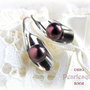 Cercei argintii cu perle bordeaux PEARLESQUE