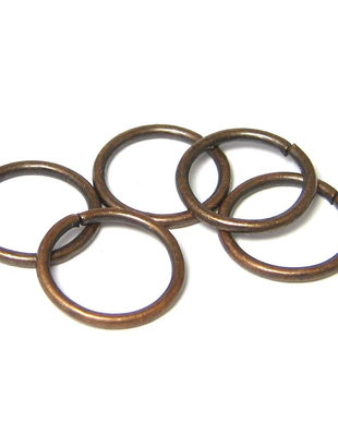 Zale metalice simple, cupru, 14x1 mm