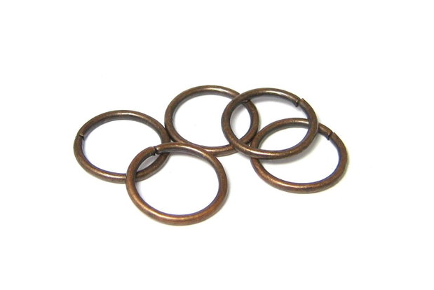 Zale metalice simple, cupru, 14x1 mm