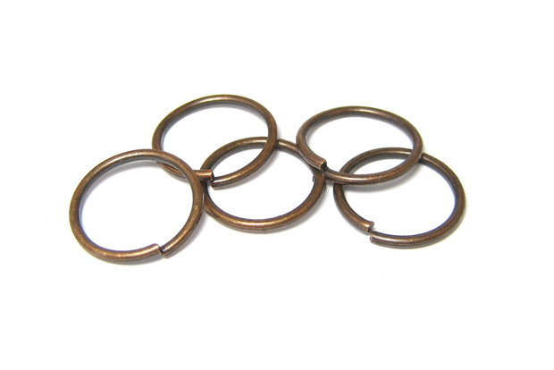 Zale metalice simple, cupru, 10x1 mm