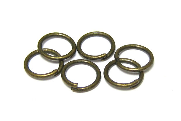 Zale metalice simple, 6x0.7 mm, bronz
