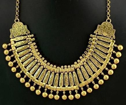 5821 - Pandantiv / baza colier, auriu antichizat, stil egiptean / gypsy, latime 50mm