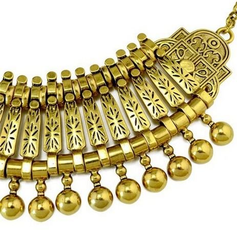 5821 - Pandantiv / baza colier, auriu antichizat, stil egiptean / gypsy, latime 50mm