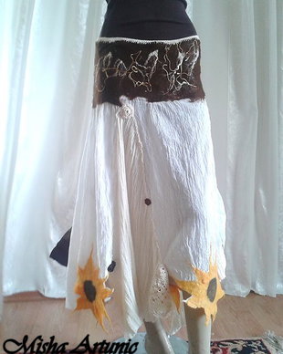 Fusta Shabby Chic - Floarea Soarelui - vandut