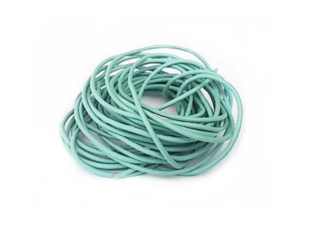 1m Snur piele naturala turcoaz - 2mm ( SRG4 24)