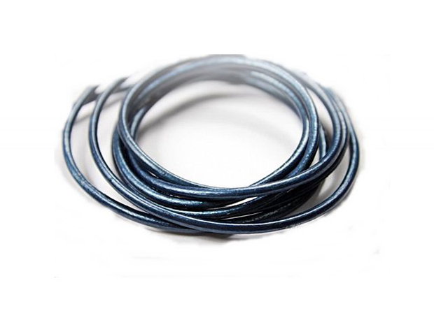 1m Snur piele naturala blue navy - 2mm ( SRG4 26)