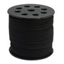 LF151 - (1m) snur suede negru stralucitor