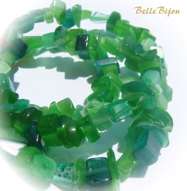(15 cm) Ochi de pisica verde chips-uri aprox 1.5-4x5-7 mm
