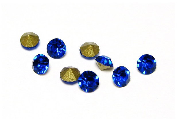 Strasuri din sticla, 2 mm, safir