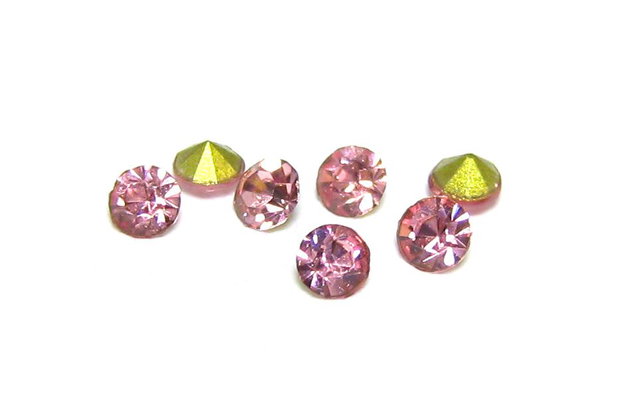 Strasuri din sticla, 2 mm, roz