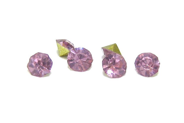 Strasuri din sticla, 2 mm, roz