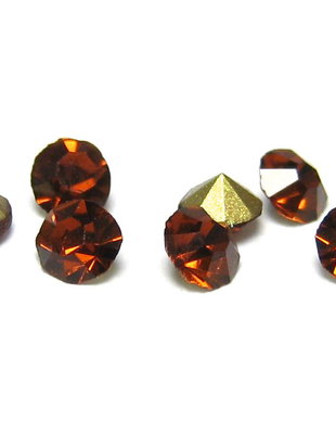 Strasuri din sticla, 2 mm, maro