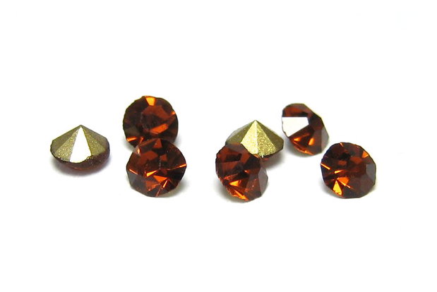 Strasuri din sticla, 2 mm, maro