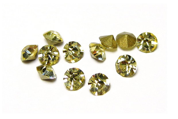 Strasuri din sticla, 2 mm, citrin