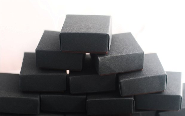 10 buc cutii din carton 150 gr/ mp negru cu maro ciocolatiu