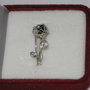 Inel argint si spinel "Floricica neagra"