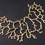 5827 - Pandantiv / baza colier, aliaj auriu, ramuri de coral, 140x95mm
