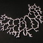5828 - Pandantiv / baza colier, aliaj argintiu, ramuri de coral, 140x95mm