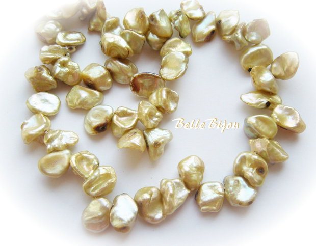 (5 bucati) Perle de cultura aurii free form aprox 11-12x7-8 mm