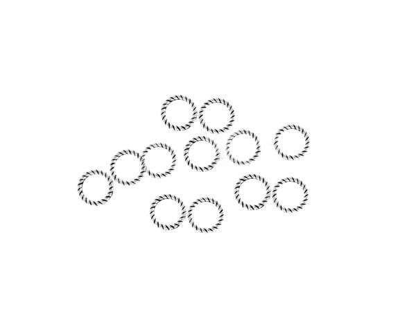 10buc Za decorativa rasucita argintie 8mm (SALAK 058)