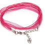 Snur din organza si ata cerata, 415x6 mm, siclam