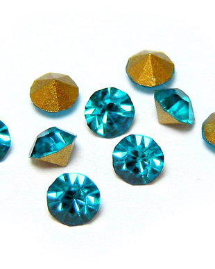 Strasuri din sticla, 3.2~3.3 mm, turcoaz