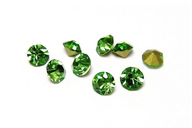 Strasuri din sticla, 3.3~3.4 mm, peridot