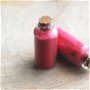 Vopsea pentru textile -  Roz - in mini borcanel de sticla cu capac de pluta - colorant roz-