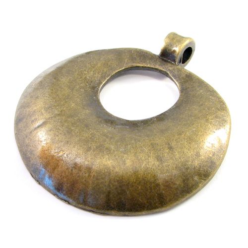 5837 - (1buc) Pandantiv, aliaj bronz, donut, 68x66mm