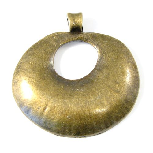 5837 - (1buc) Pandantiv, aliaj bronz, donut, 68x66mm