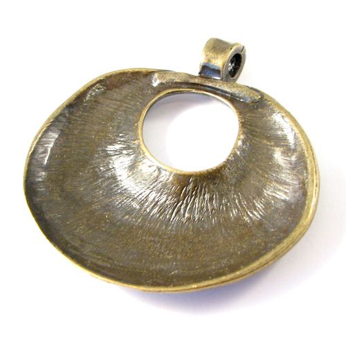 5837 - (1buc) Pandantiv, aliaj bronz, donut, 68x66mm