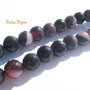 Agate fatetate negre cu gri - roz CALITATEA a 2-A aprox 10 mm
