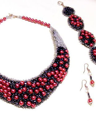 Set " perle intre nuante de gri"