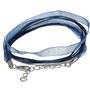 Snur din organza si ata cerata, 415x6 mm, bleumarin