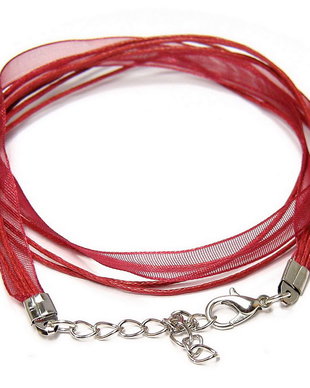 Snur din organza si ata cerata, 425x10 mm, grena
