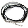 Snur din organza si ata cerata, 425x10 mm, negru