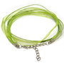 Snur din organza si ata cerata, 425x10 mm, verde