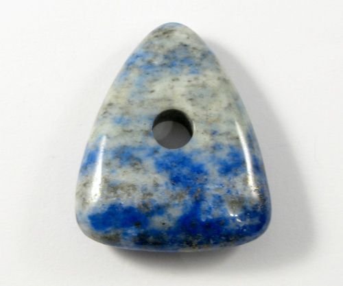 5862 - Pandantiv, lapis lazuli, albastru bleu alb, triunghi
