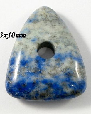 5862 - Pandantiv, lapis lazuli, albastru bleu alb, triunghi